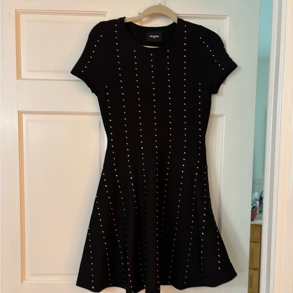 The Kooples Black Dress with Gold Studs